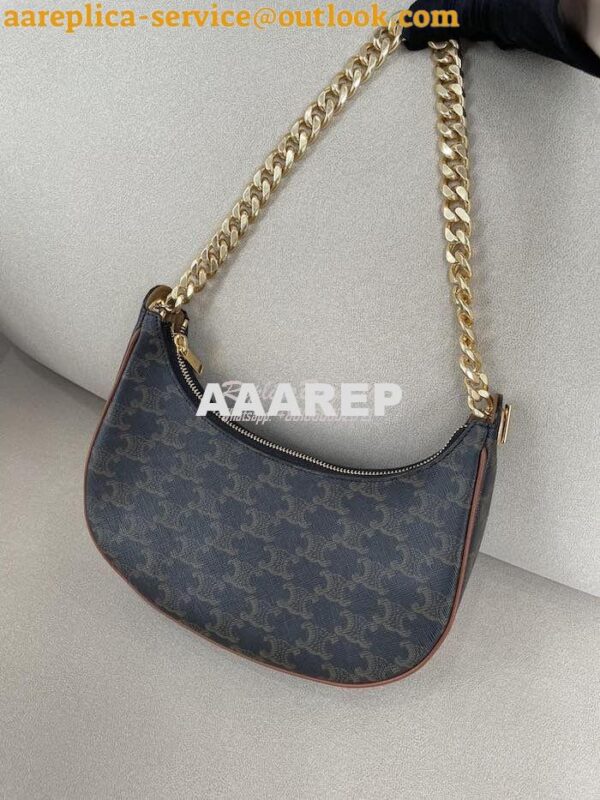 Replica Celine Medium Ava Chain In Canvas and Calfskin 199582 Tan 4