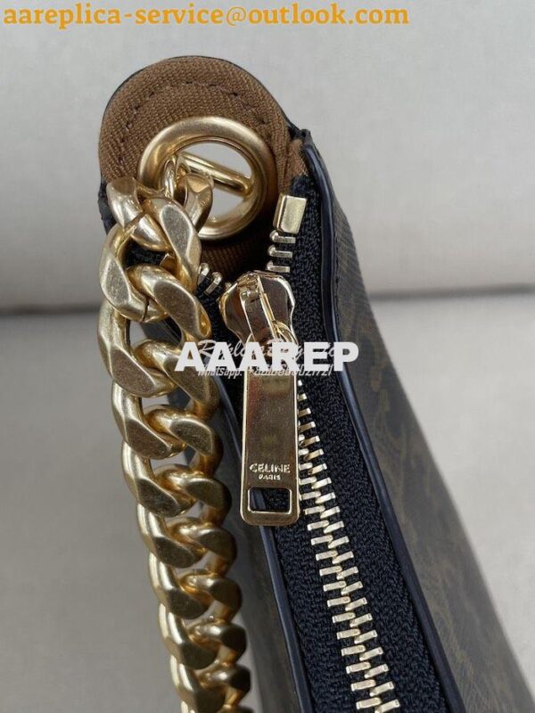 Replica Celine Medium Ava Chain In Canvas and Calfskin 199582 Tan 7