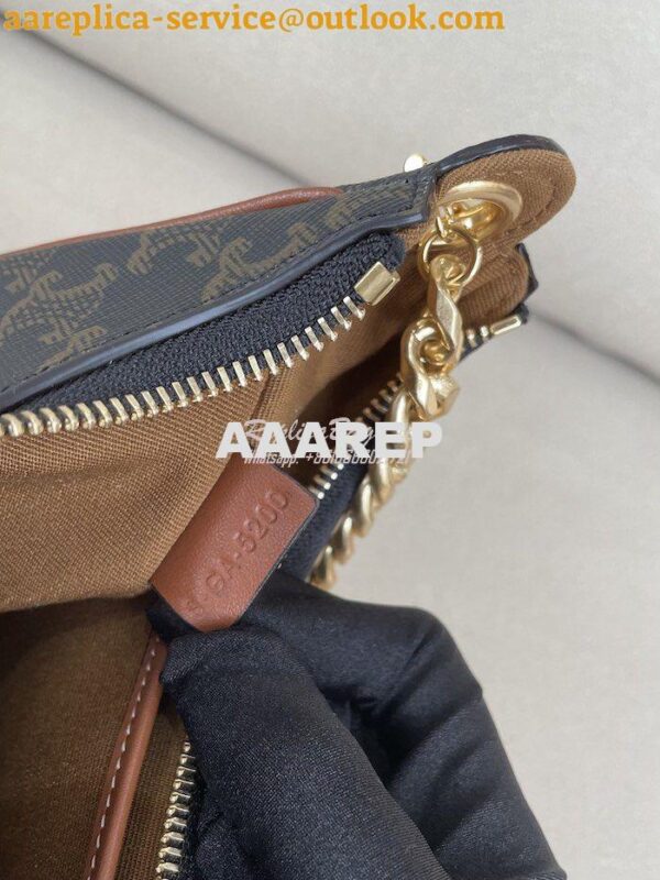 Replica Celine Medium Ava Chain In Canvas and Calfskin 199582 Tan 9