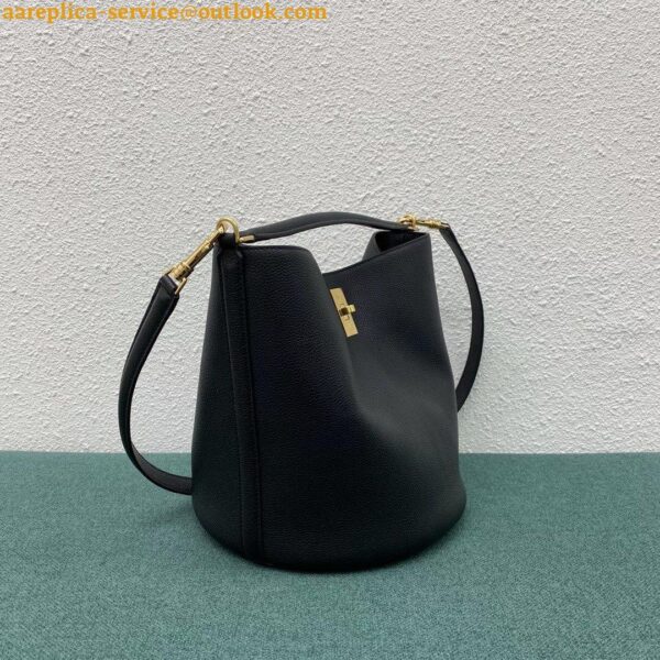 Replica Celine Bucket 16 Bag In Black Grained Calfskin 7