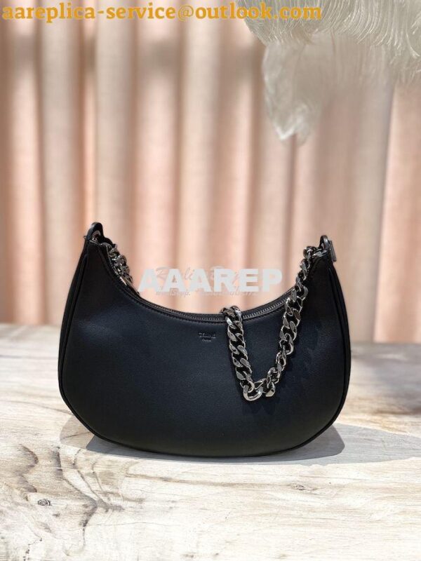 Replica Celine Medium Ava Chain In Smooth Calfskin 199583 All Black