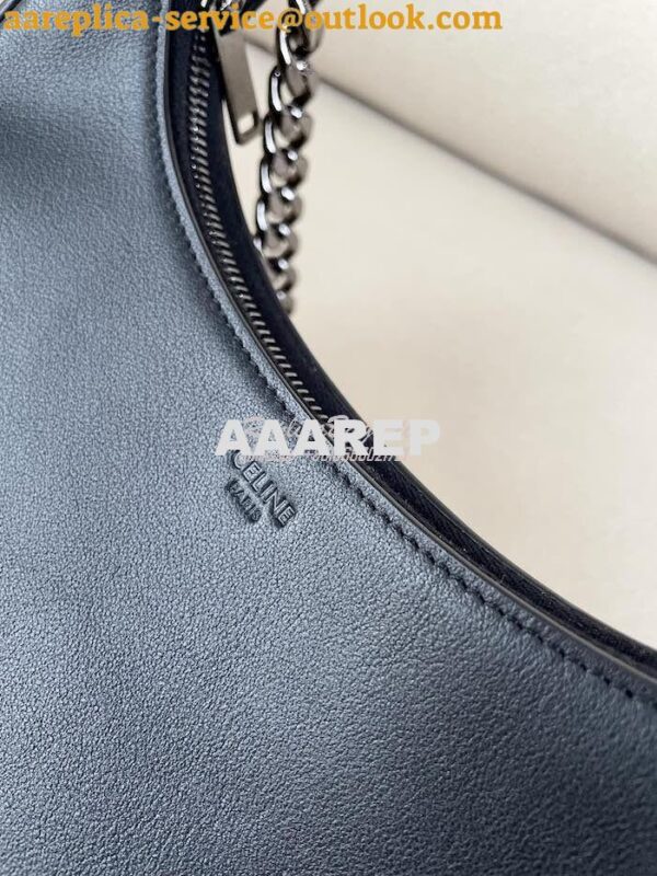 Replica Celine Medium Ava Chain In Smooth Calfskin 199583 All Black 6