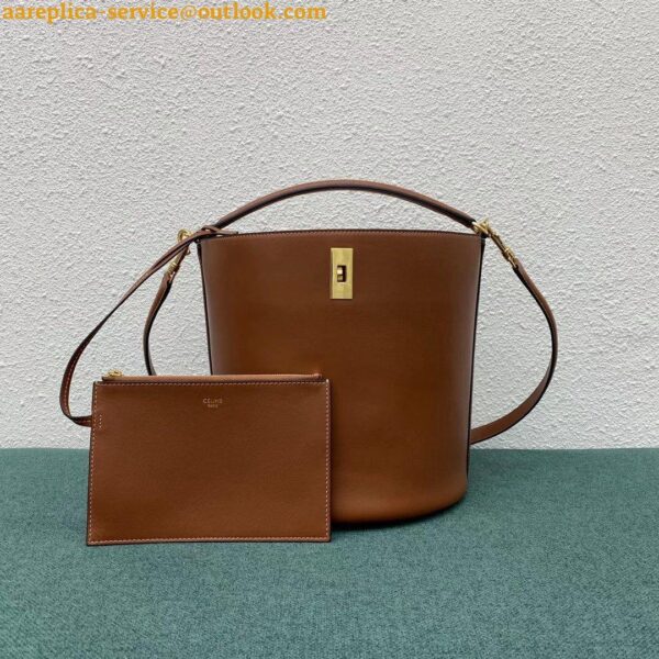 Replica Celine Bucket 16 Bag In Brown Smooth Calfskin 6