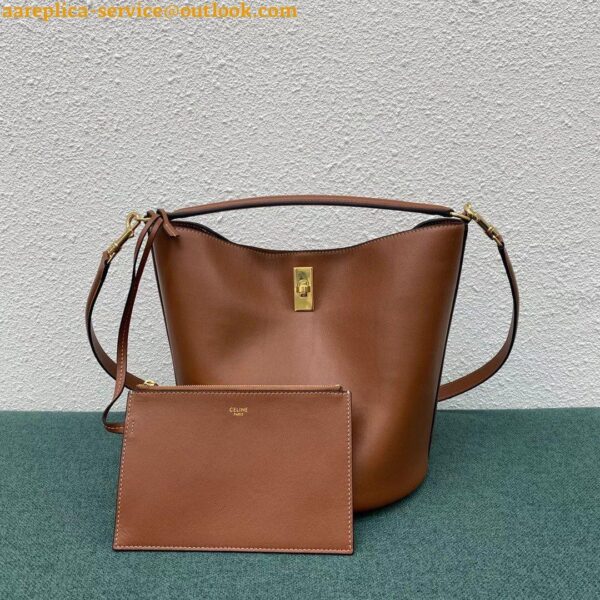 Replica Celine Bucket 16 Bag In Brown Smooth Calfskin 8