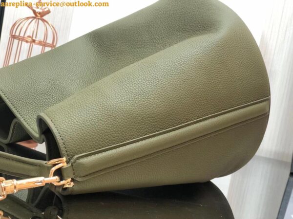 Replica Celine Bucket 16 Bag In Dark Olive Grained Calfskin 12