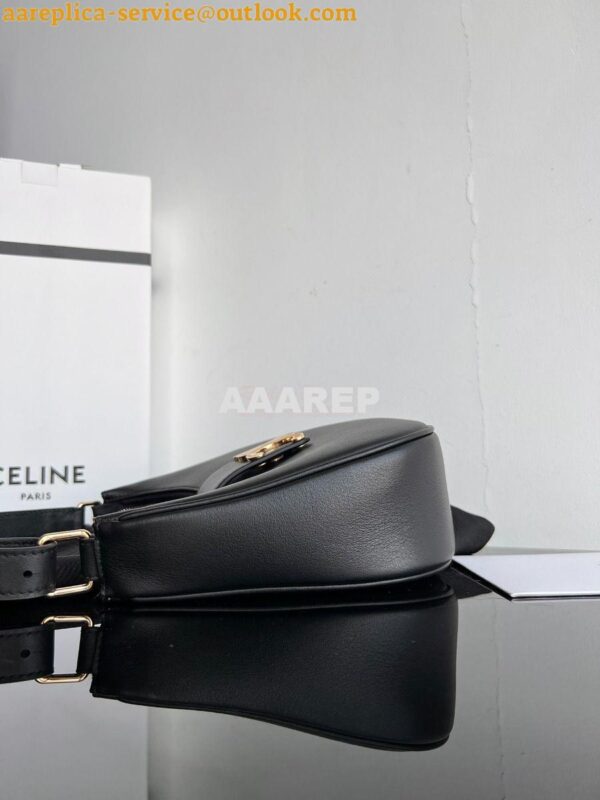 Replica Celine Medium Ava Triomphe Bag In Smooth Calfskin 114493 Black 5