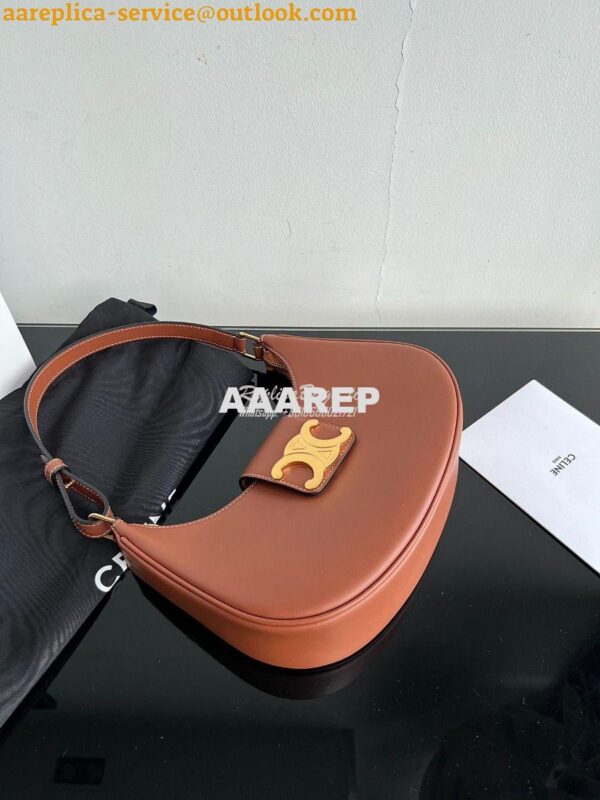 Replica Celine Medium Ava Triomphe Bag In Smooth Calfskin 114493 Tan 3