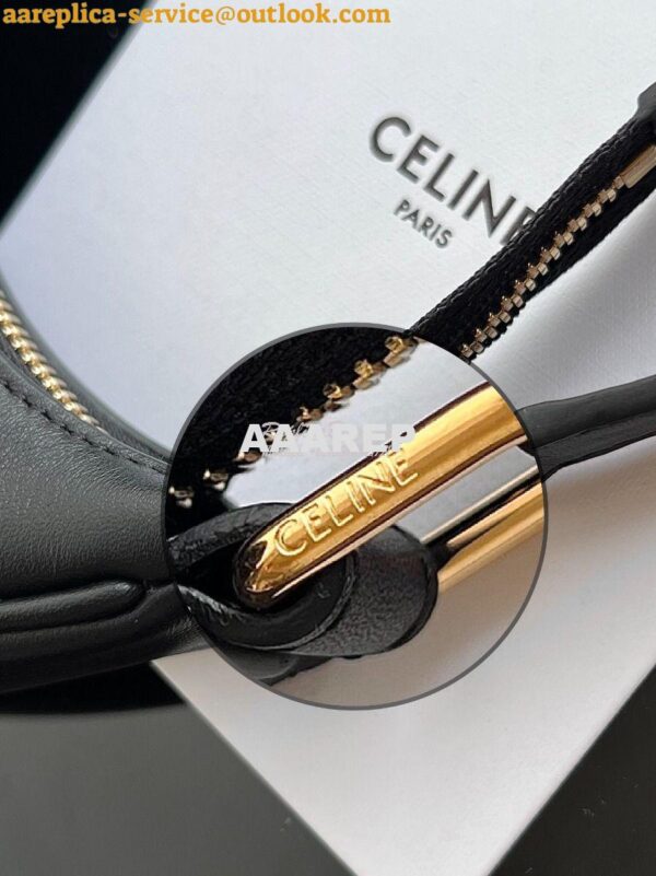 Replica Celine Medium Ava Triomphe Bag In Smooth Calfskin 114493 Black 11