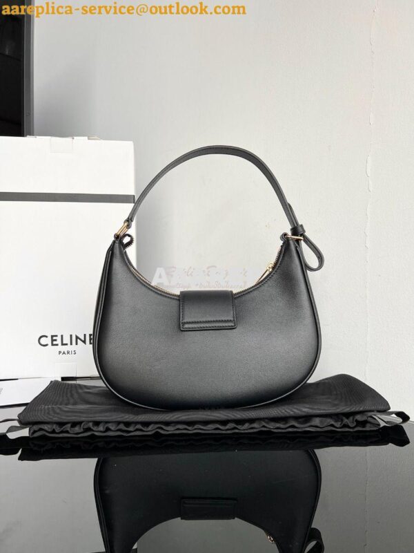 Replica Celine Medium Ava Triomphe Bag In Smooth Calfskin 114493 Black 13