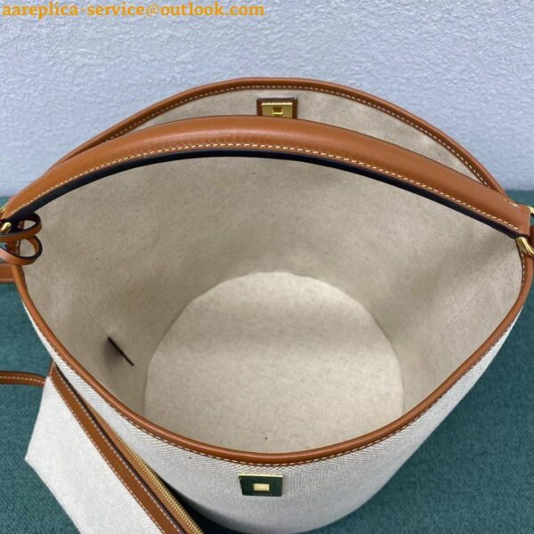 Replica Celine Bucket 16 Bag In Textile and Calfskin 8