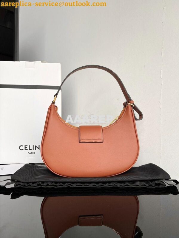 Replica Celine Medium Ava Triomphe Bag In Smooth Calfskin 114493 Tan 10