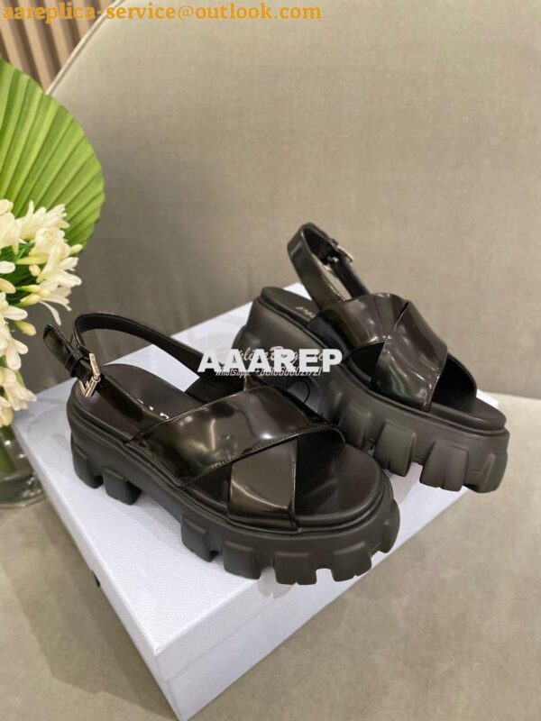 Replica Prada Monolith Brushed Leather Sandals 1X527M 7