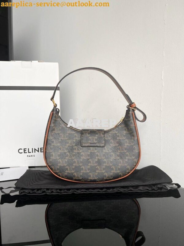 Replica Celine Medium Ava Triomphe Bag In Triomphe Canvas and Calfskin 11