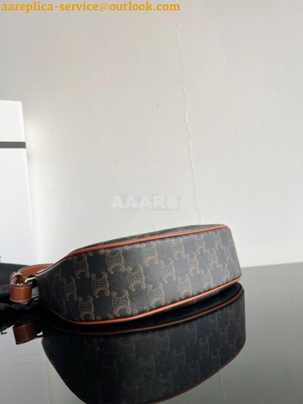 Replica Celine Medium Ava Triomphe Bag In Triomphe Canvas and Calfskin 13