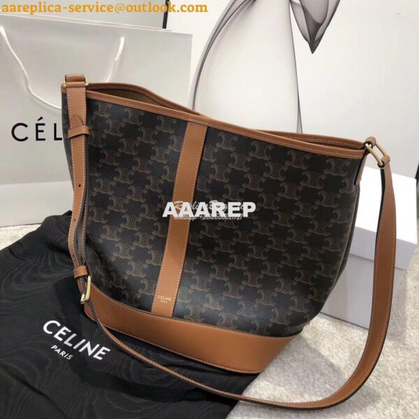 Replica Celine Medium Bucket In Triomphe Canvas 191132 3