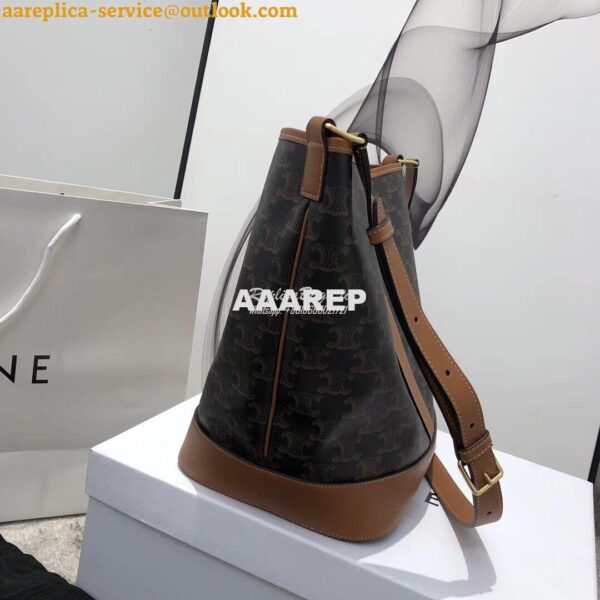 Replica Celine Medium Bucket In Triomphe Canvas 191132 4