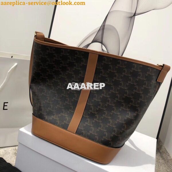 Replica Celine Medium Bucket In Triomphe Canvas 191132 5