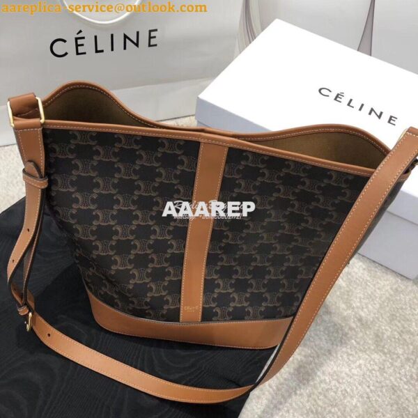 Replica Celine Medium Bucket In Triomphe Canvas 191132 6