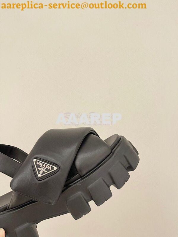 Replica Prada Monolith padded nappa leather sandals 55mm 1X123N 17