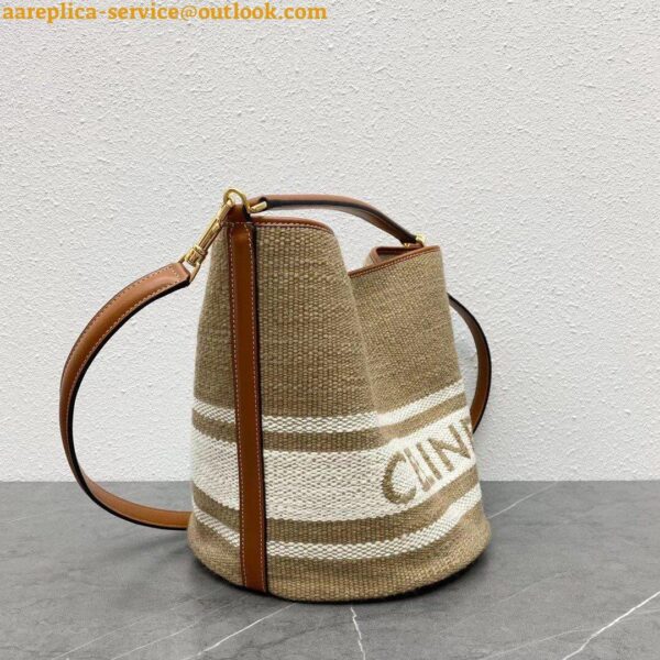 Replica Celine Bucket 16 Bag In Textile with Celine Logo 34