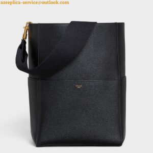 Replica Celine Sangle Bucket Bag In Black Grained Calfskin 2