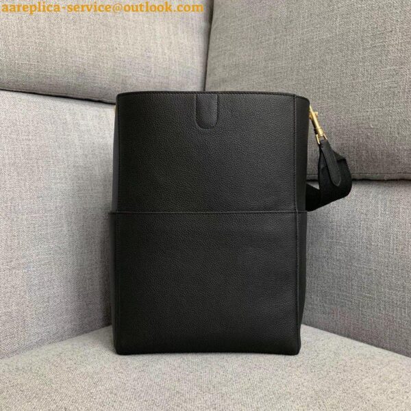 Replica Celine Sangle Bucket Bag In Black Grained Calfskin 6