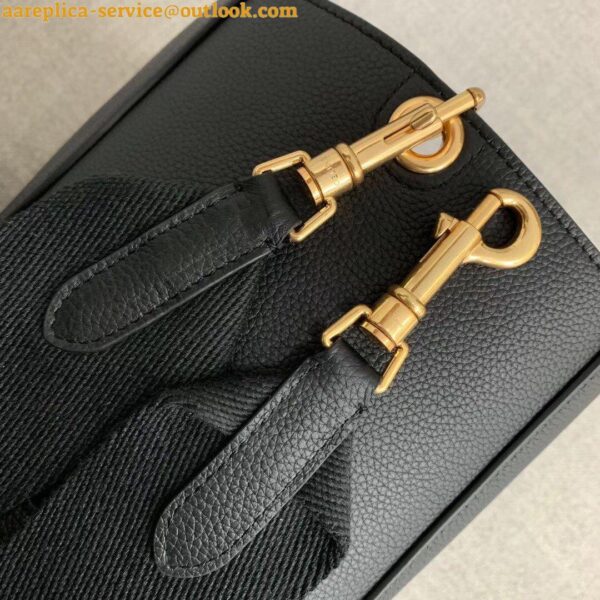 Replica Celine Sangle Bucket Bag In Black Grained Calfskin 7