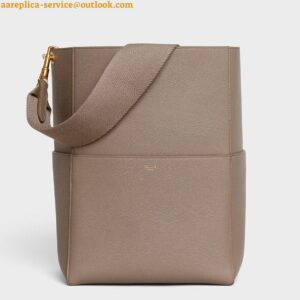 Replica Celine Sangle Bucket Bag In Taupe Grained Calfskin 2