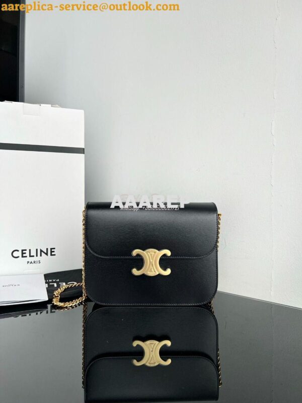 Replica Celine Medium College Bag In Shiny Calfskin 113583 Black 2