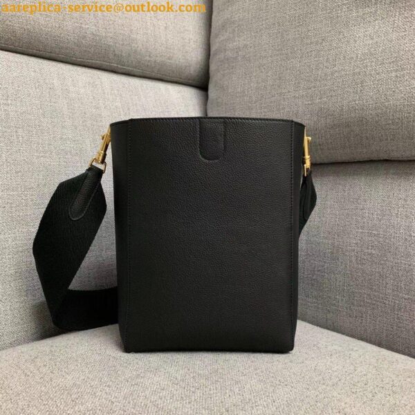 Replica Celine Sangle Small Bucket Bag In Black Calfskin 6