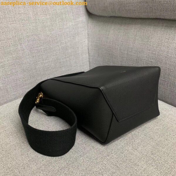 Replica Celine Sangle Small Bucket Bag In Black Calfskin 7