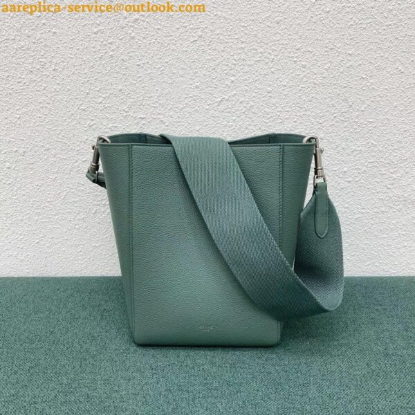 Replica Celine Sangle Small Bucket Bag In Celadon Calfskin 4