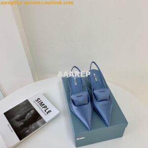 Replica Prada Nylon Gabardine Slingback Pumps 1I566M Blue