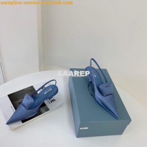 Replica Prada Nylon Gabardine Slingback Pumps 1I566M Blue 2