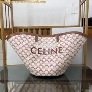 Replica Celine Medium couffin bag in triomphe canvas celine red print