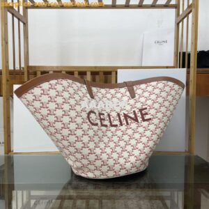 Replica Celine Medium couffin bag in triomphe canvas celine red print 2