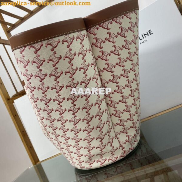 Replica Celine Medium couffin bag in triomphe canvas celine red print 3