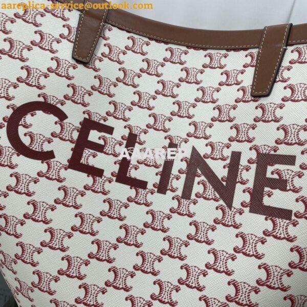 Replica Celine Medium couffin bag in triomphe canvas celine red print 4