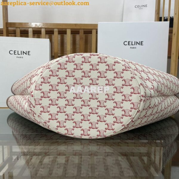 Replica Celine Medium couffin bag in triomphe canvas celine red print 5