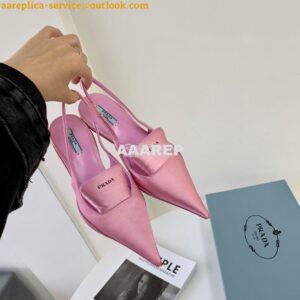 Replica Prada Nylon Gabardine Slingback Pumps 1I566M Pink 2