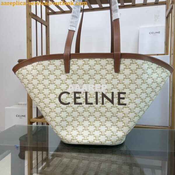 Replica Celine Medium couffin bag in triomphe canvas celine white prin 3