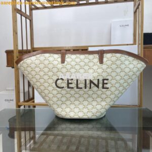 Replica Celine Medium couffin bag in triomphe canvas celine white prin 2