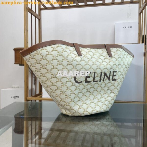 Replica Celine Medium couffin bag in triomphe canvas celine white prin 3