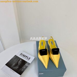 Replica Prada Nylon Gabardine Slingback Pumps 1I566M Yellow