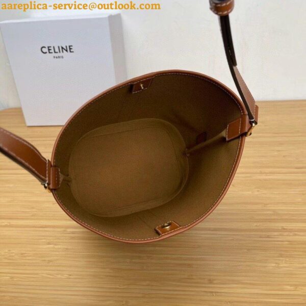 Replica Celine Small Bucket Bag In Tan Triomphe Canvas 9