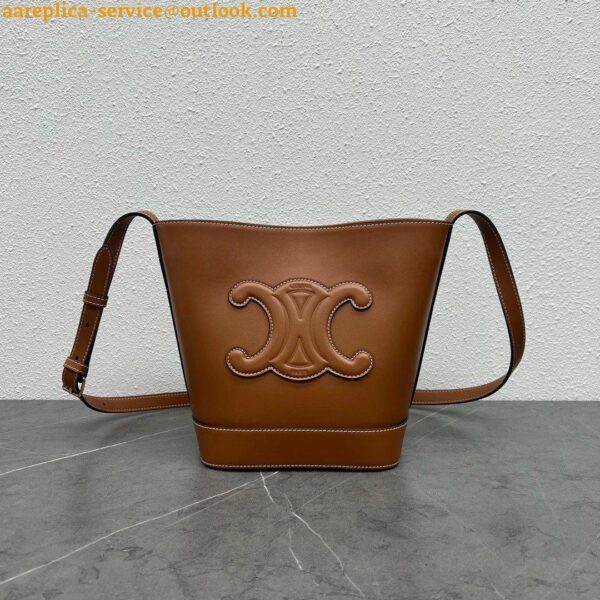 Replica Celine Small Bucket Cuir Triomphe In Brown Calfskin 11