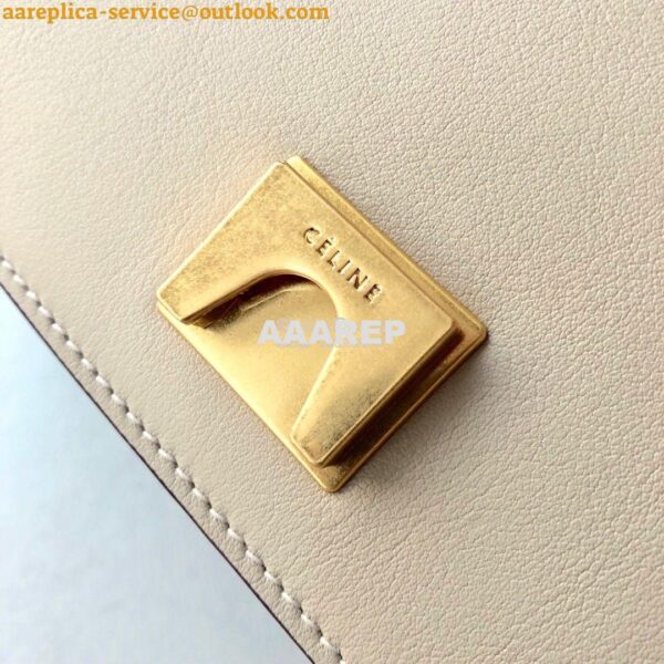 Replica Celine Medium Frame Bag in beige/medium green Shiny Smooth Cal 9