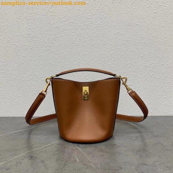 Replica Celine Teen Bucket 16 Bag In Brown Calfskin 7