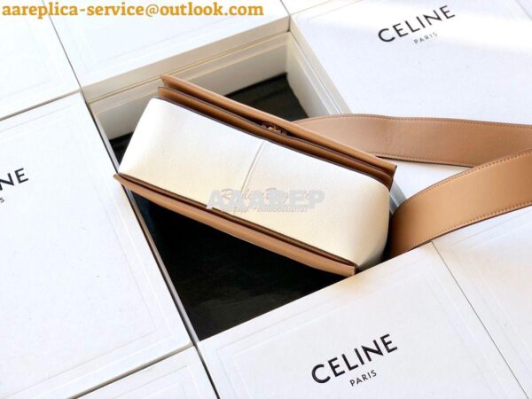 Replica Celine Medium Frame Bag in dark brown/white Shiny Smooth Calfs 5