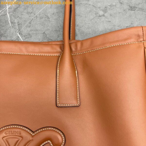 Replica Celine Cabas Drawstring Cuir Triomphe Bag in Brown Calfskin 7